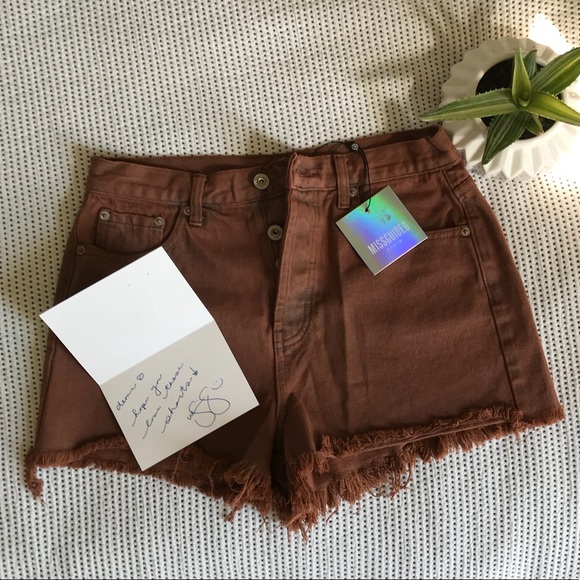 Missguided Distressed Shorts Rust 6 - Picture 4 of 8